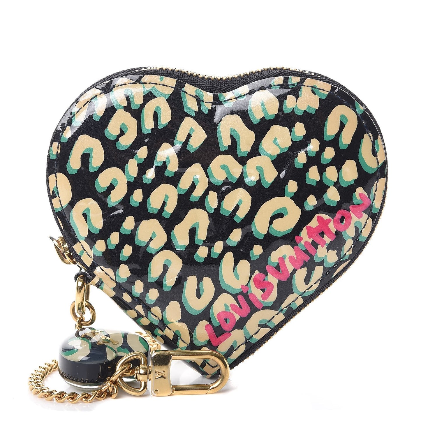 Vernis Leopard Coeur Heart Coin Purse Blue Infini