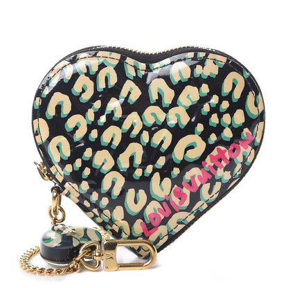 Louis Vuitton Vernis Leopard Coeur Heart Coin Purse Blue Infini 1 of 8