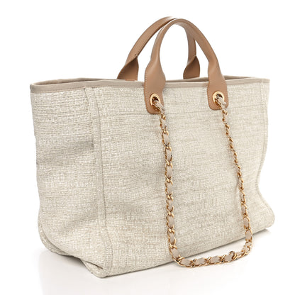 Chanel Canvas Medium Deauville Tote Light Beige 2 of 11