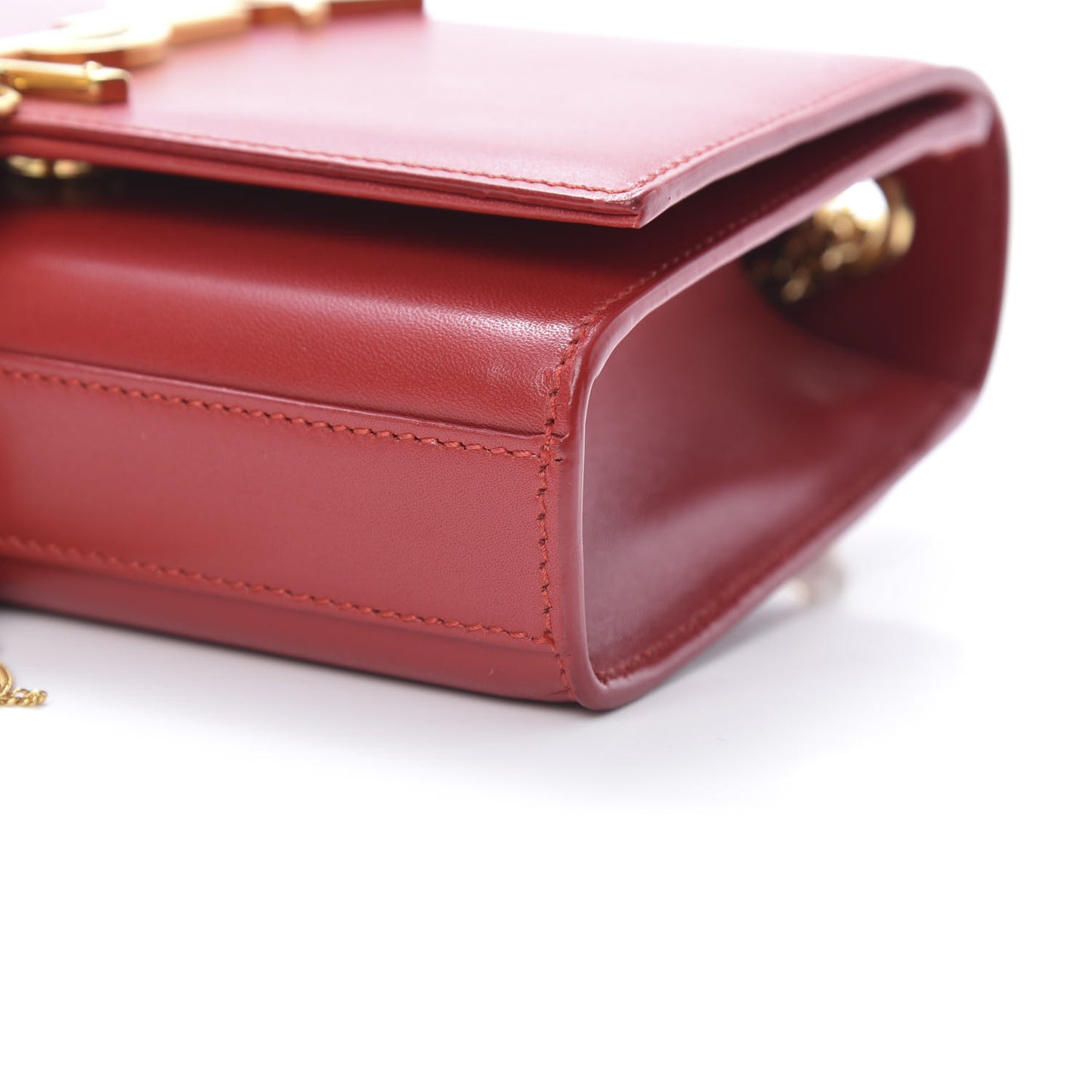 Calfskin Small Classic Monogram Kate Tassel Satchel Red