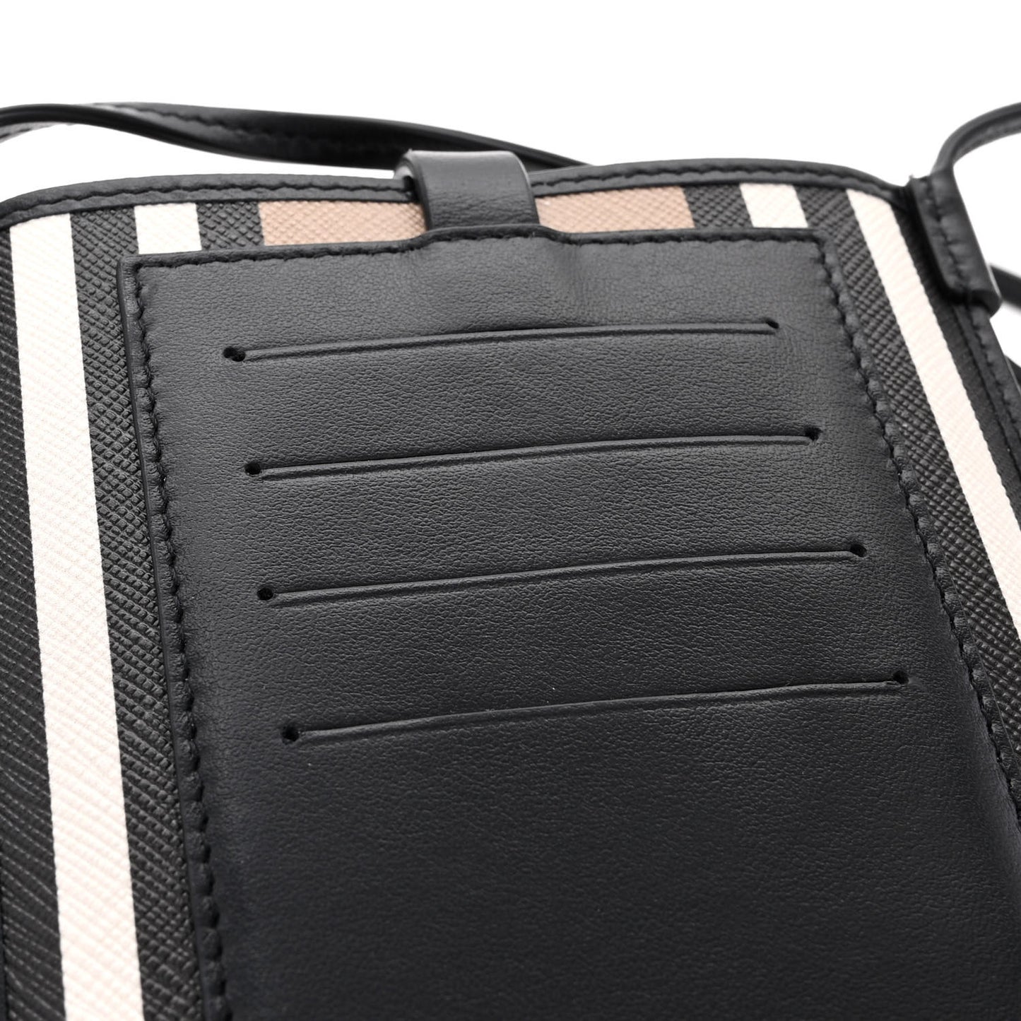 E-Canvas Calfskin Icon Stripe Anne Phone Case With Strap Archive Beige