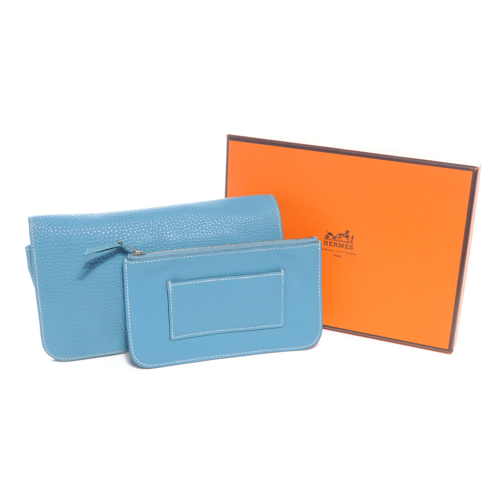 Hermes Taurillon Clemence Dogon Combined Wallet Blue Jean 5 of 7