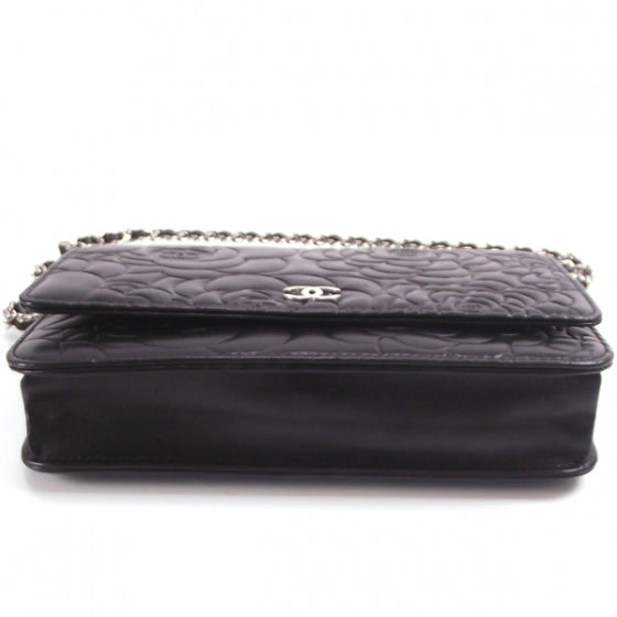 Chanel Lambskin Camelia Wallet on Chain 4 of 10
