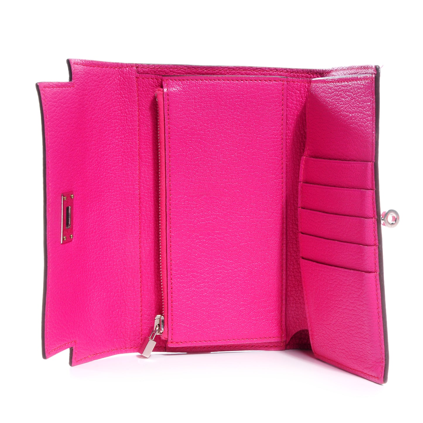 Chèvre Mysore Medium Kelly Wallet Rose Shocking