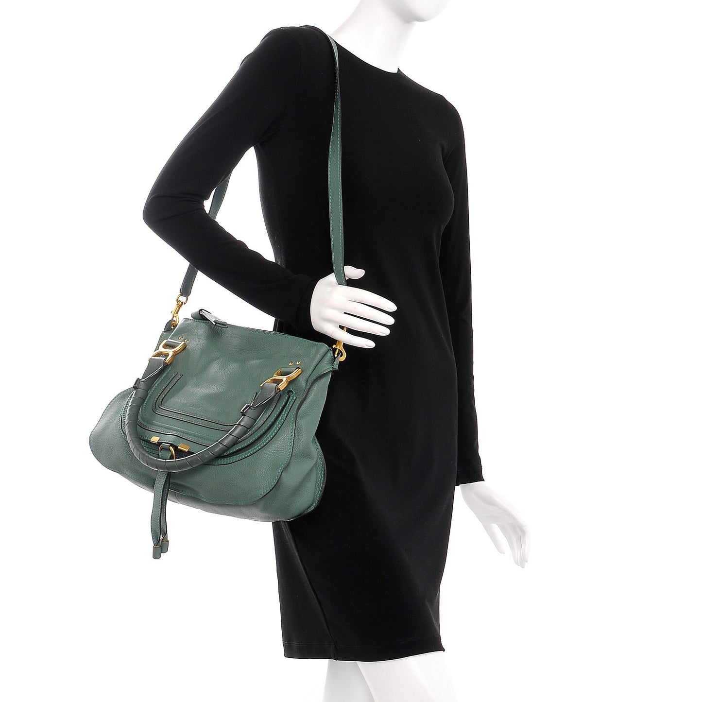 Calfskin Medium Marcie Satchel Eucalyptus
