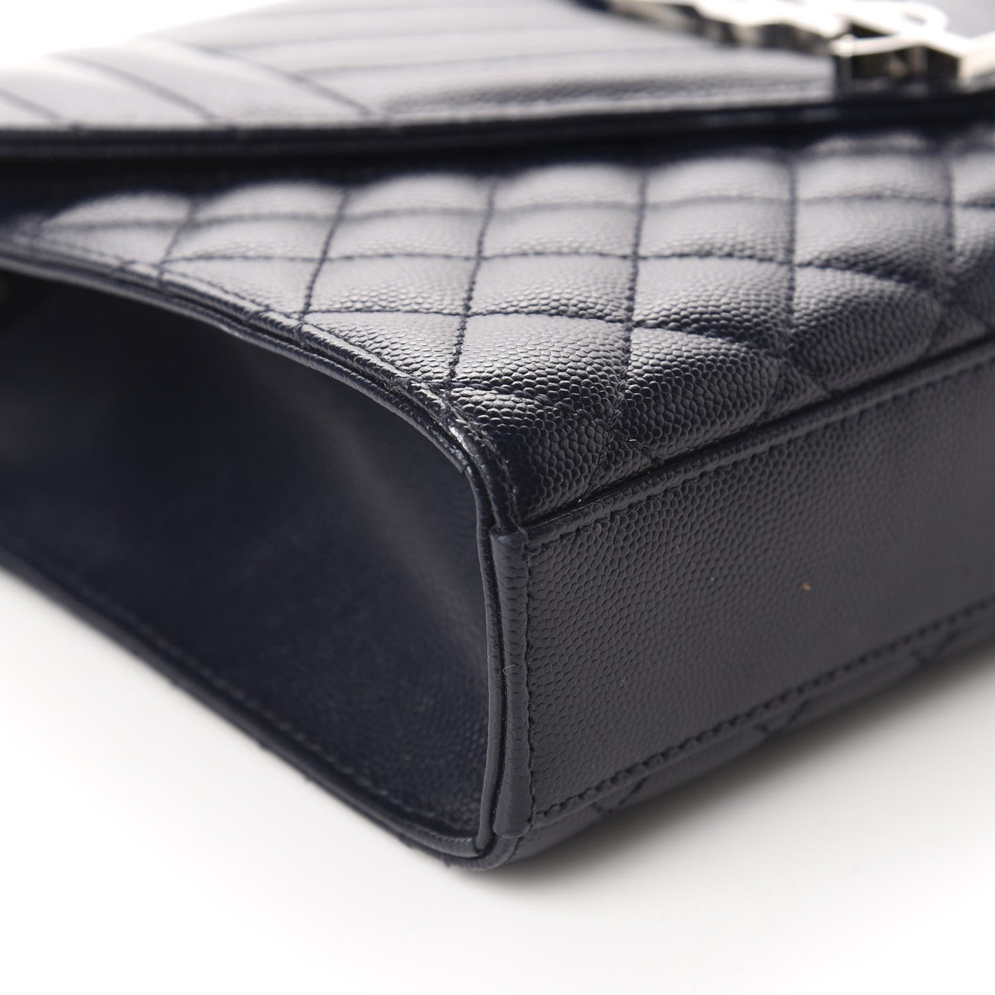 Grain De Poudre Textured Mixed Matelasse Triquilt Medium Monogram Satchel Deep Marine