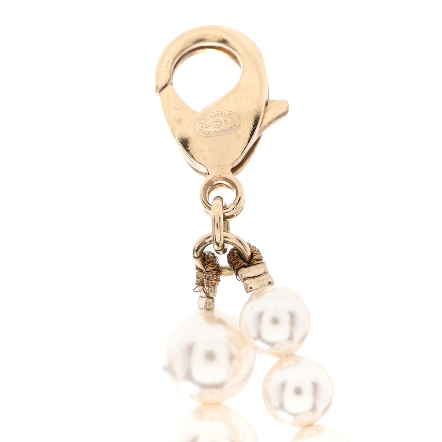 Pearl Crystal CC Logo Belt 80 Gold
