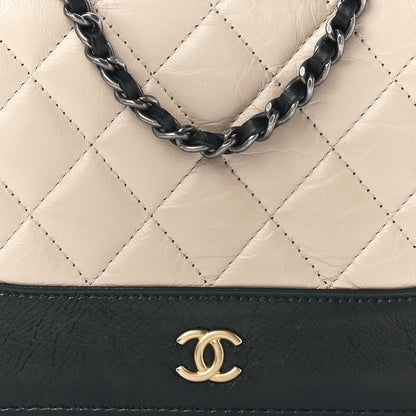 Chanel Aged Calfskin Quilted Gabrielle Wallet On Chain WOC Beige Black 8 of 12