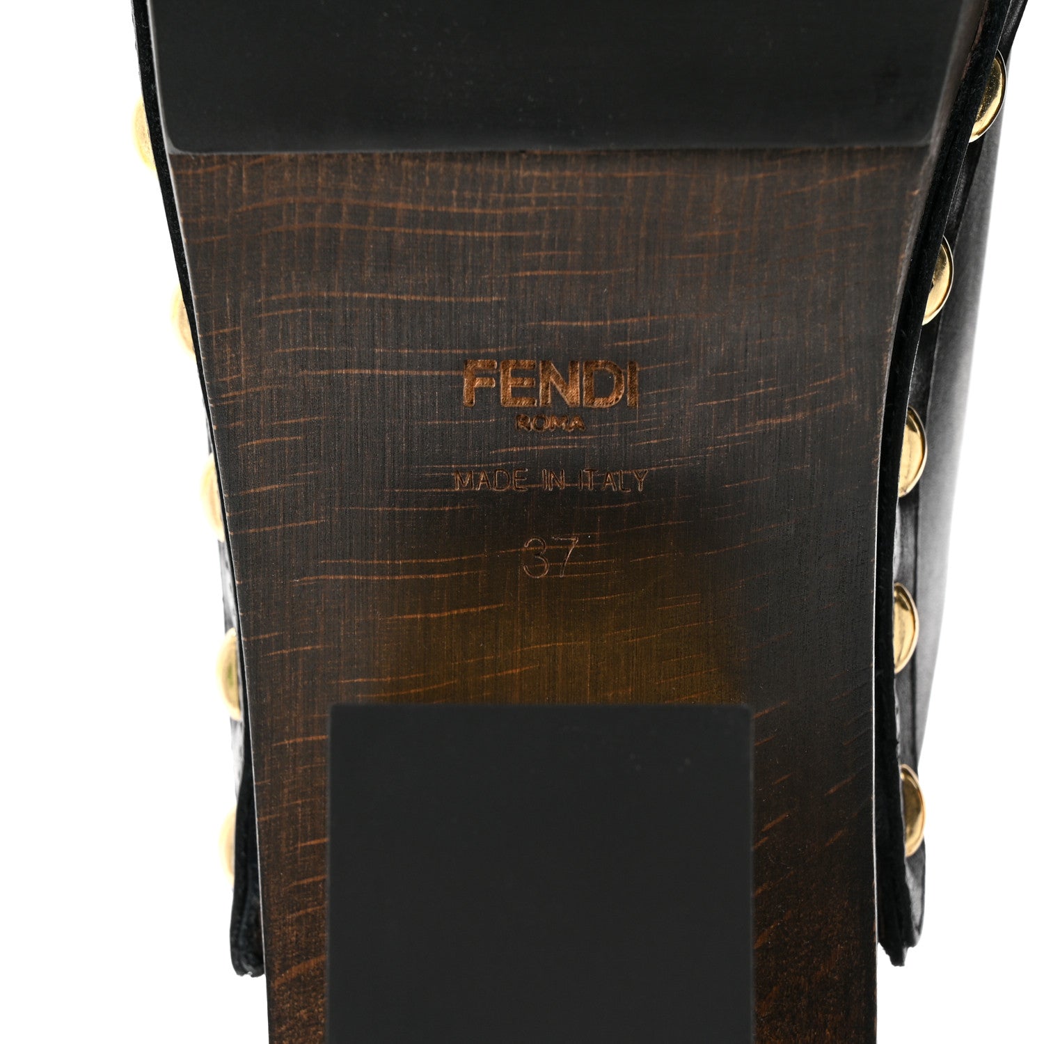 Fendi Vitello Baguette 25/60mm Clogs 37 Black 6 of 8