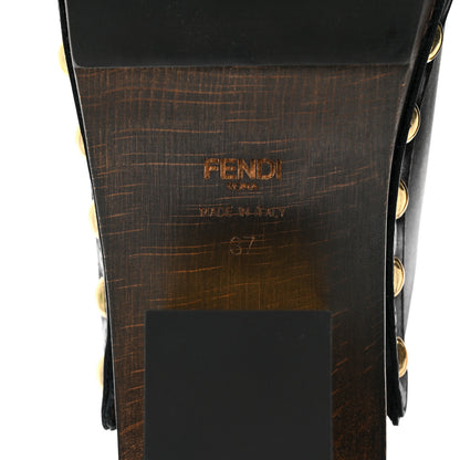 Fendi Vitello Baguette 25/60mm Clogs 37 Black 6 of 8