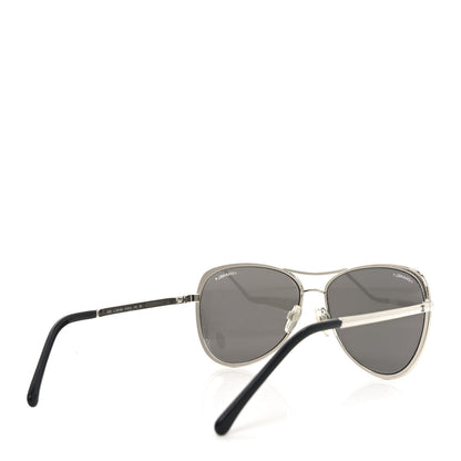 Chanel Pilot Summer Aviator Sunglasses 4223 Silver 4 of 7