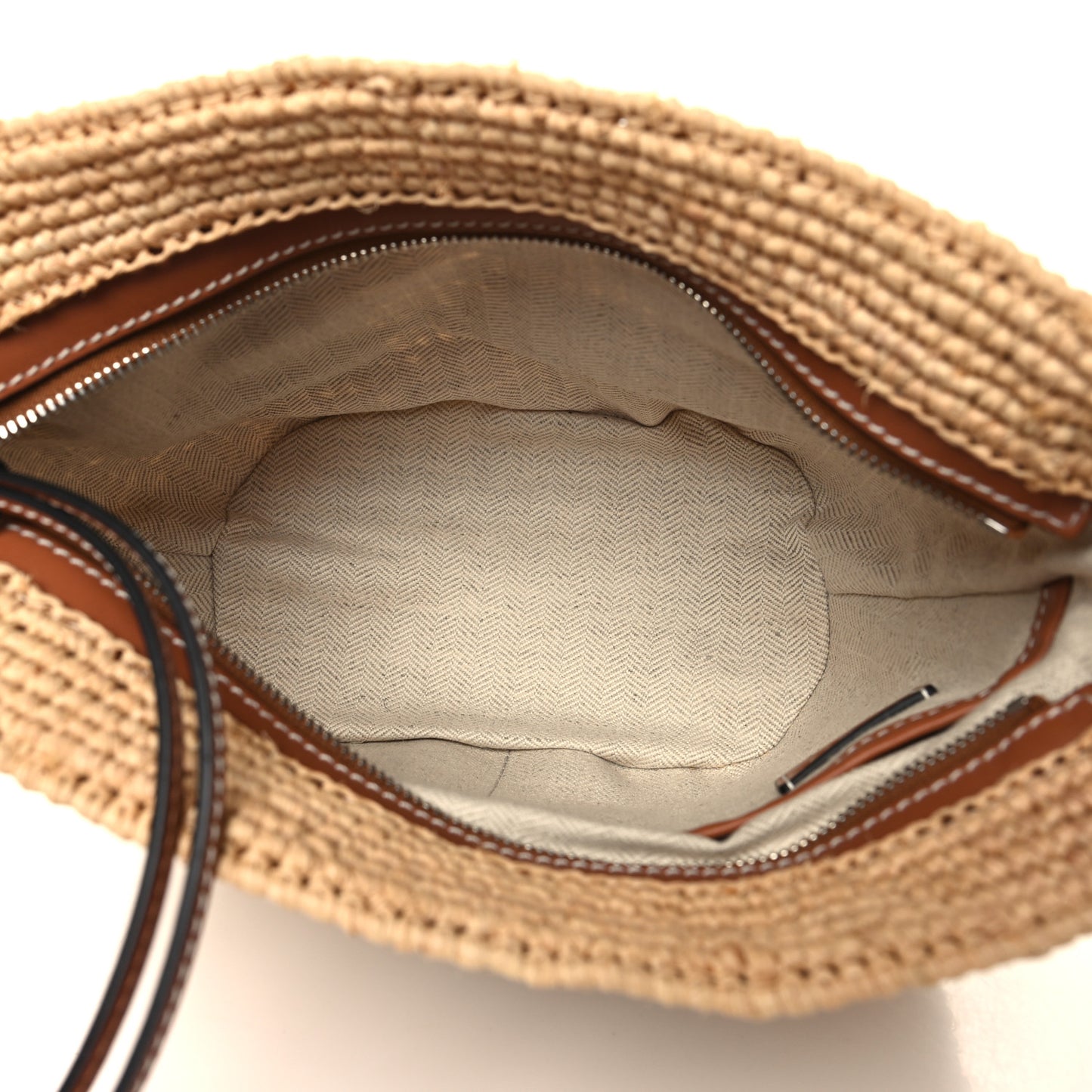 Calfskin Raffia Paulas Ibiza Pochette Bag Natural Tan
