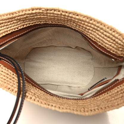 Loewe Calfskin Raffia Paulas Ibiza Pochette Bag Natural Tan 5 of 10