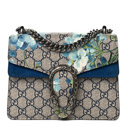 Gucci GG Supreme Monogram Blooms Mini Dionysus Shoulder Bag Beige Navy Vintage Blue 1 of 13