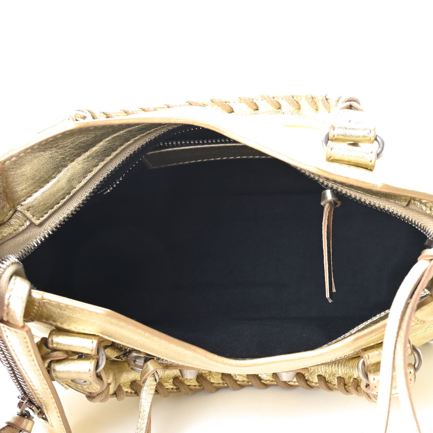 Balenciaga Laminated Agneau Classic Hardware Mini City Gold 4 of 12