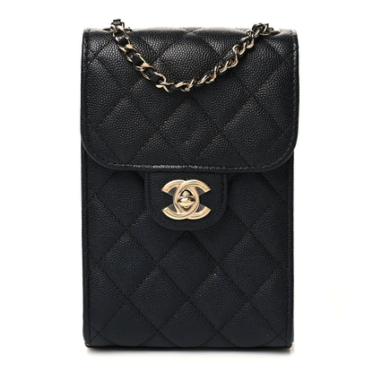 Chanel Caviar Quilted Classic Phone Holder Black 1 of 11