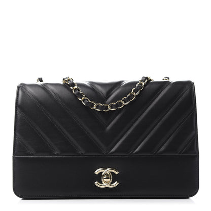 Chanel Lambskin Chevron Quilted Flap Black 1 of 10