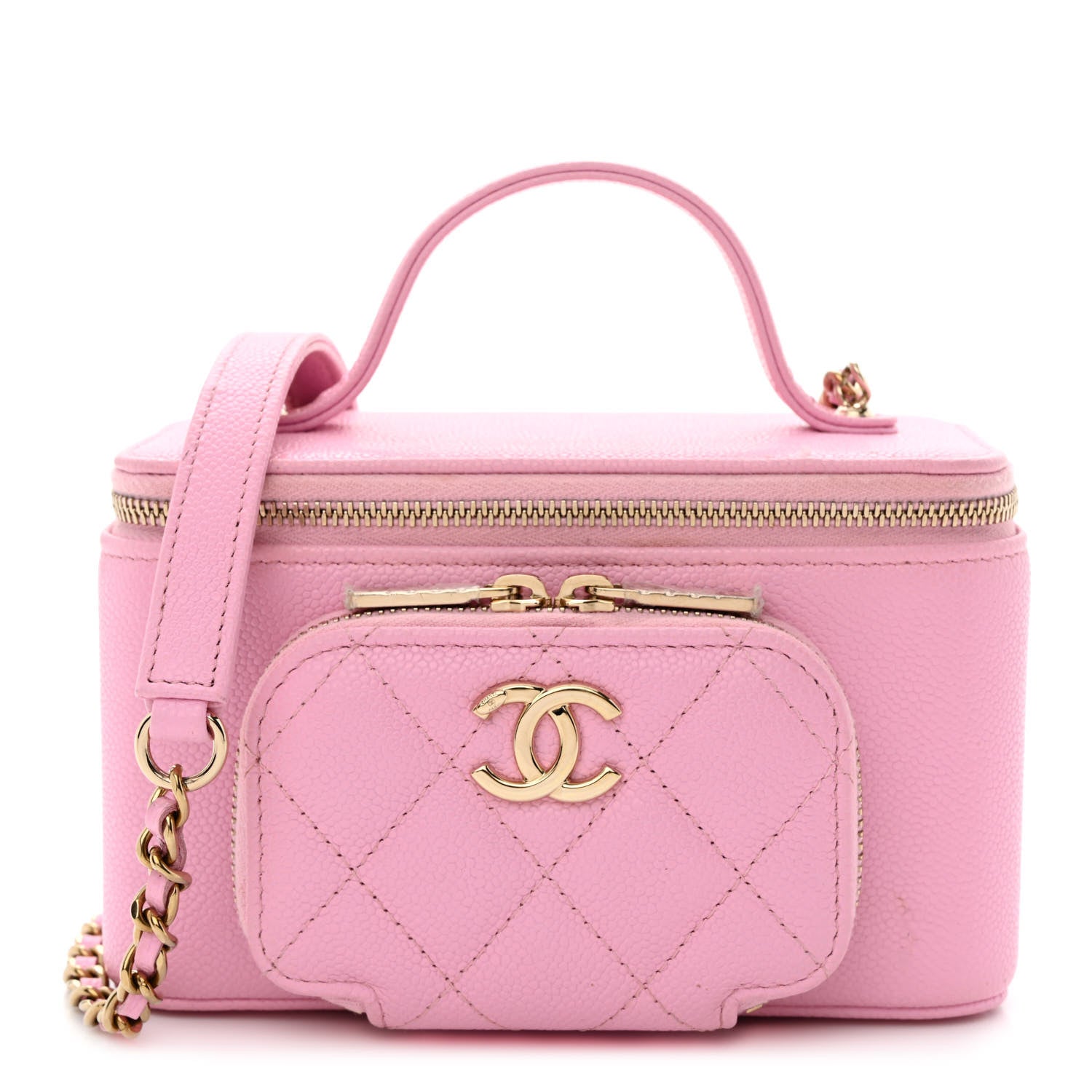 Chanel Caviar Quilted Top Handle Pocket Vanity Case Lilac 1 of 14