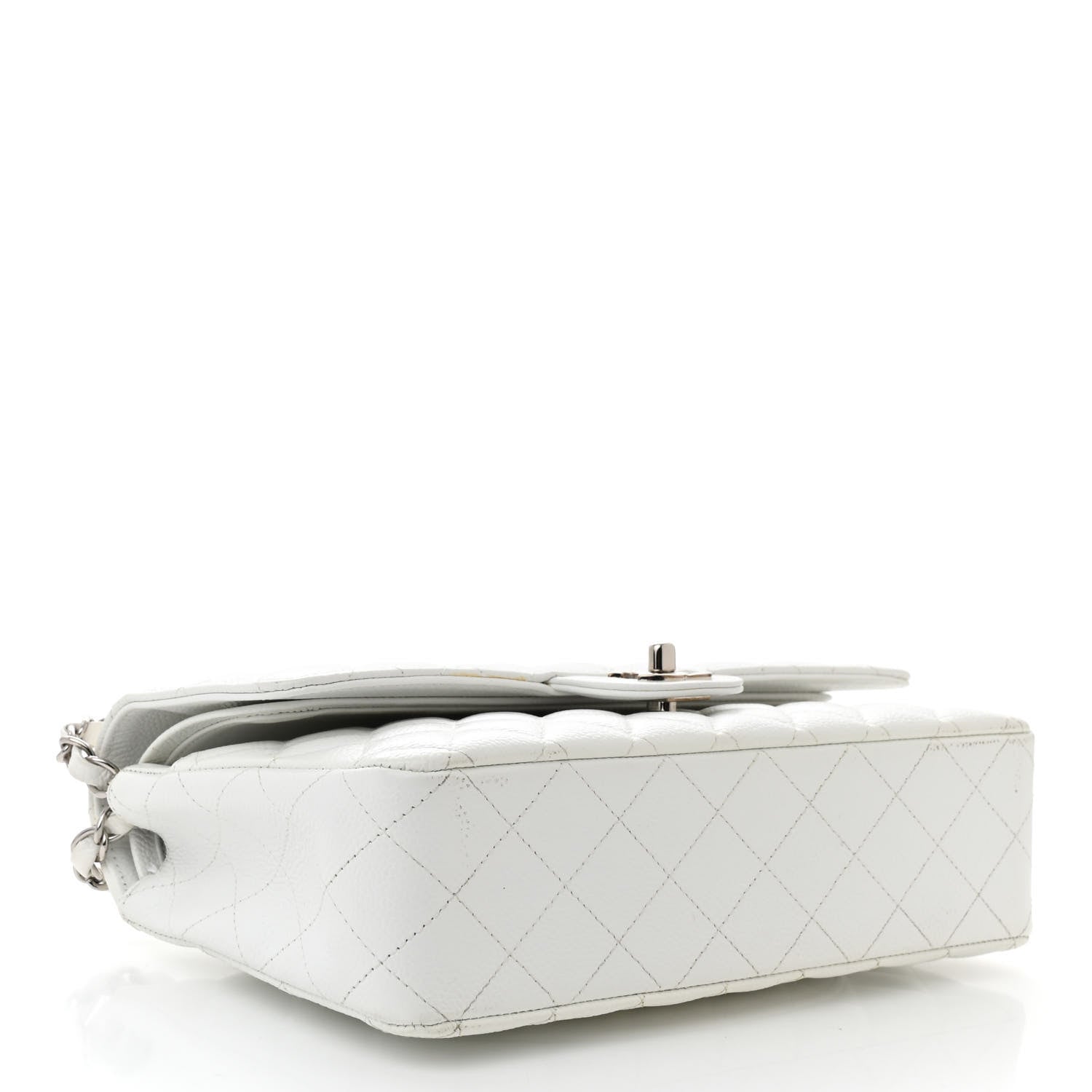Chanel Caviar Quilted Medium Double Flap White 4 of 10