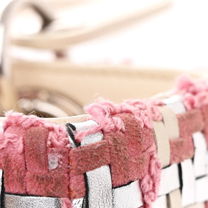 Christian Dior Lambskin Woven Tweed Medium Lady Dior Pink 13 of 16
