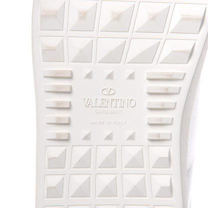 Valentino Garavani Calfskin Rockstud Open Sneakers 40 White Pewter 7 of 9