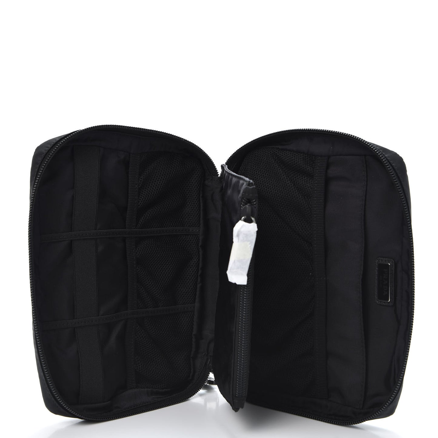 Tessuto Nylon Saffiano Maniglia Pouch Black