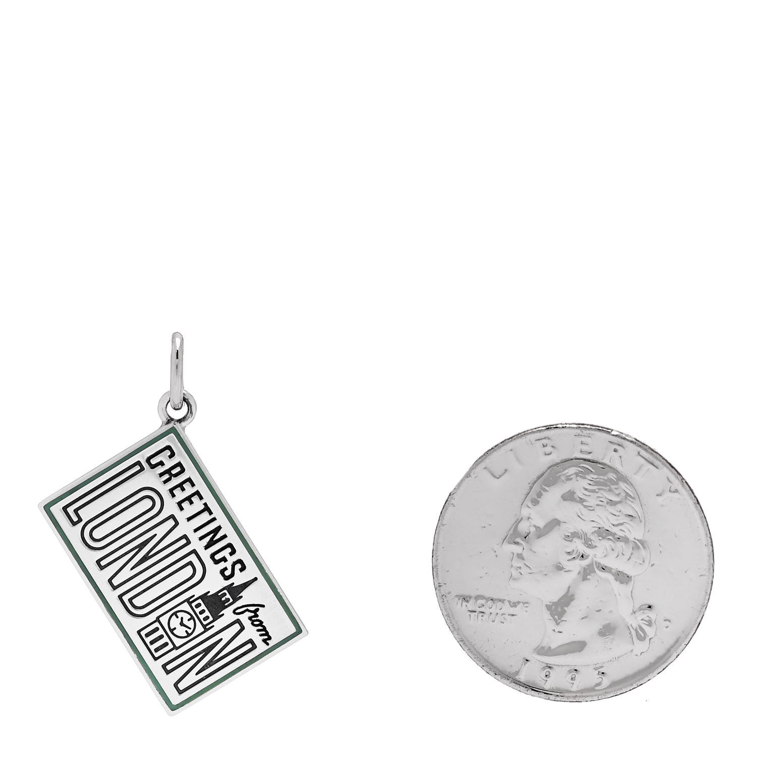 Tiffany Sterling Silver Enamel London Postcard Charm Blue 2 of 5