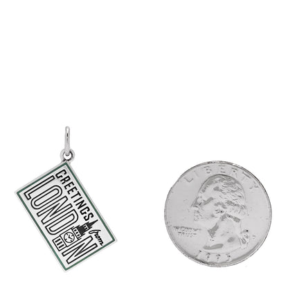 Tiffany Sterling Silver Enamel London Postcard Charm Blue 2 of 5