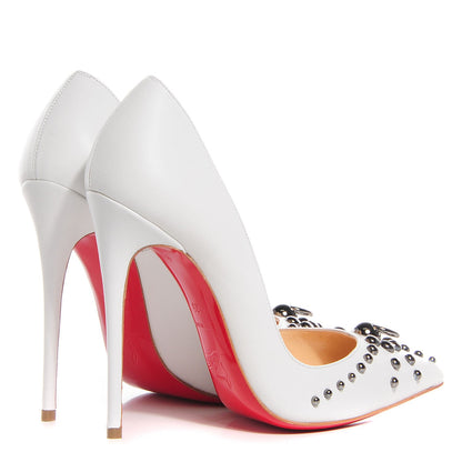 Christian Louboutin Kid Door Knock 120 Pumps 35 White 4 of 6