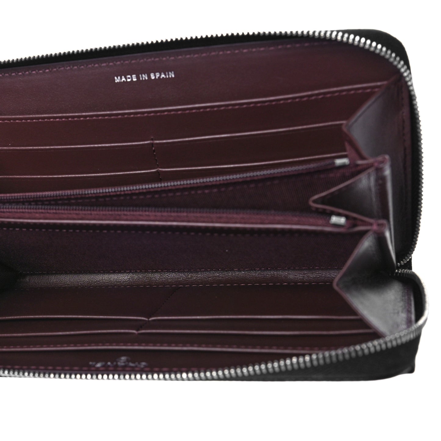 Caviar Quilted Large Zip Around Wallet Black