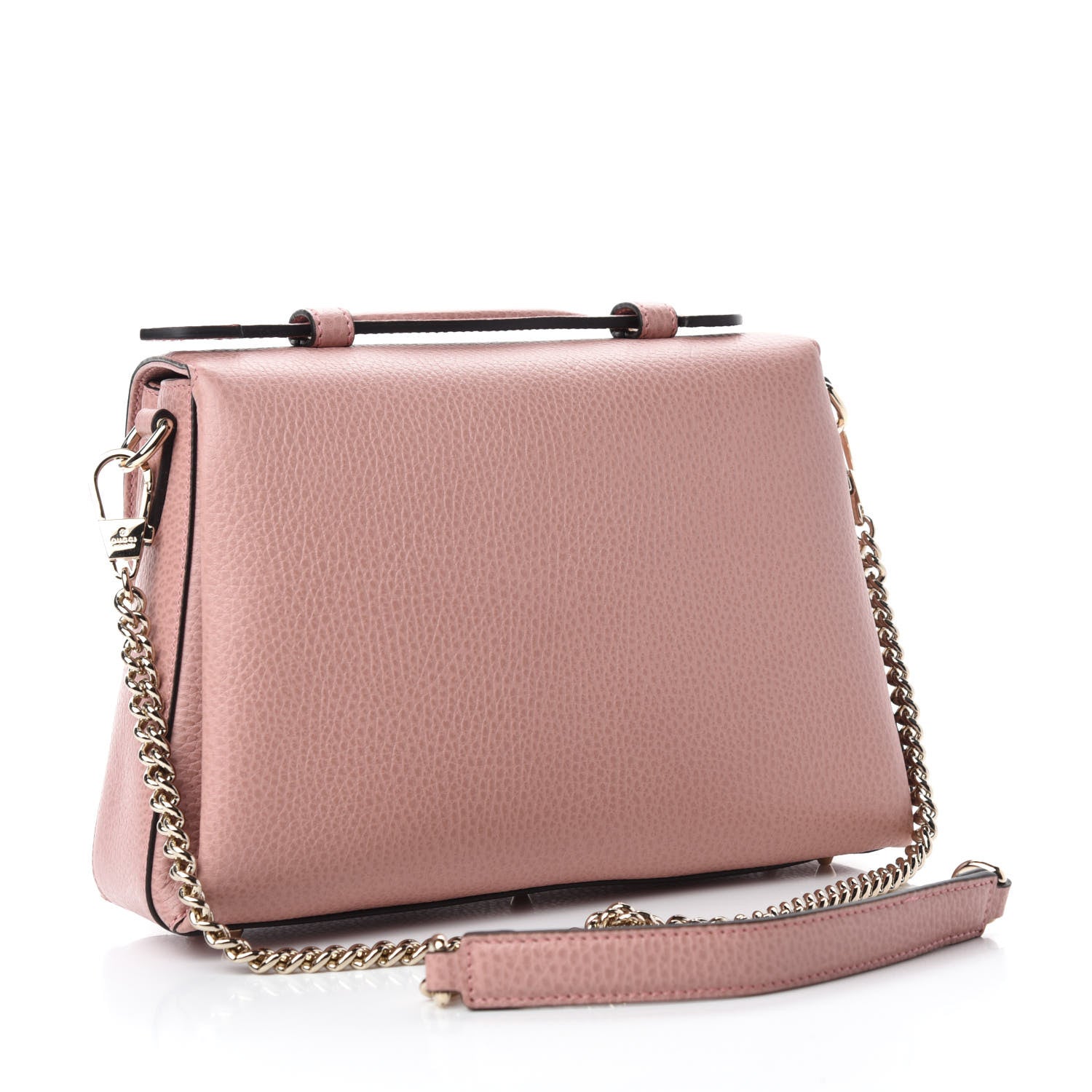 Gucci Dollar Calfskin Interlocking G Top Handle Shoulder Bag Soft Pink 3 of 10