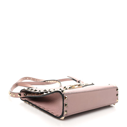 Valentino Garavani Pebbled Calfskin Medium Rockstud Flip Lock Crossbody Bag Poudre 4 of 9