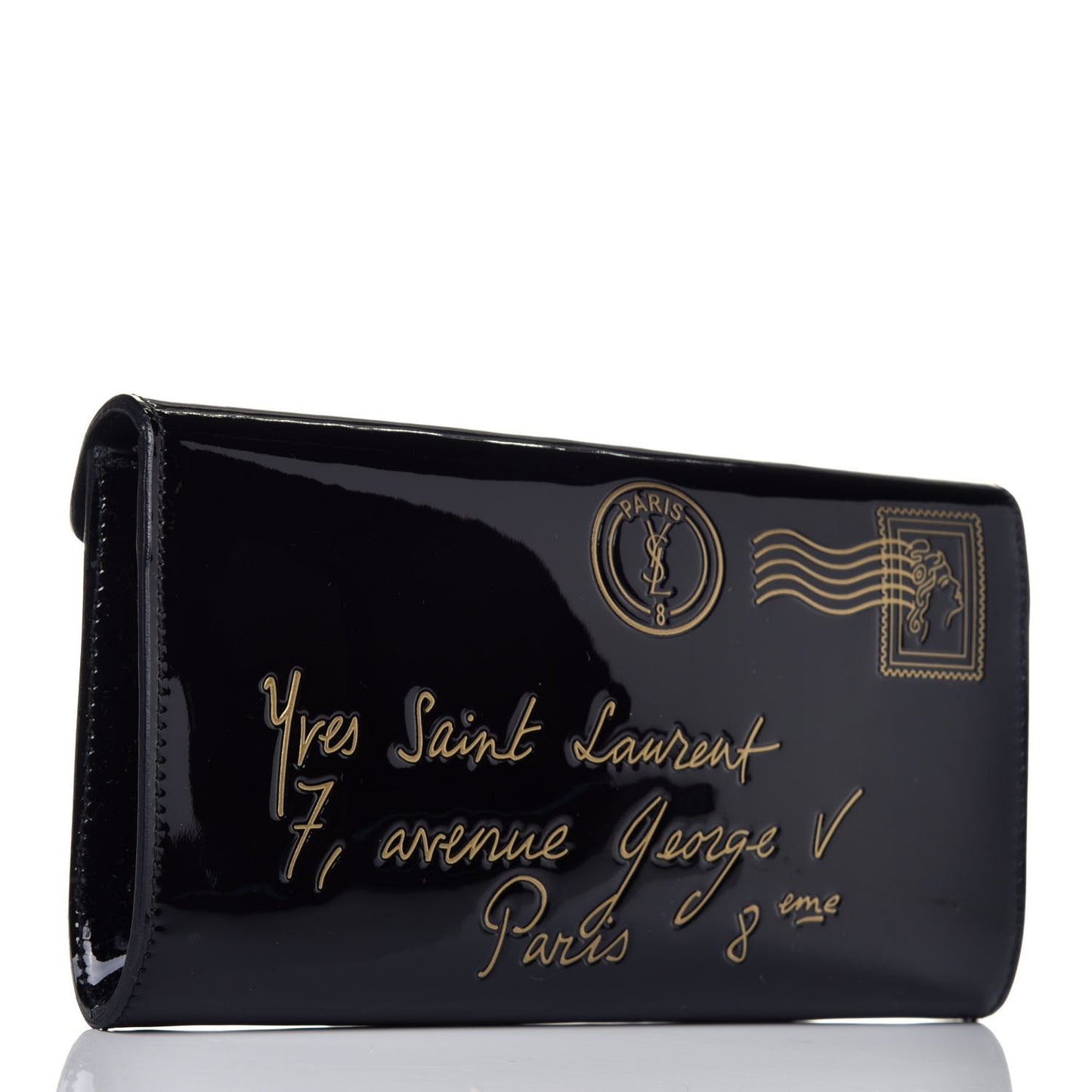 Patent Y-Mail Clutch Black