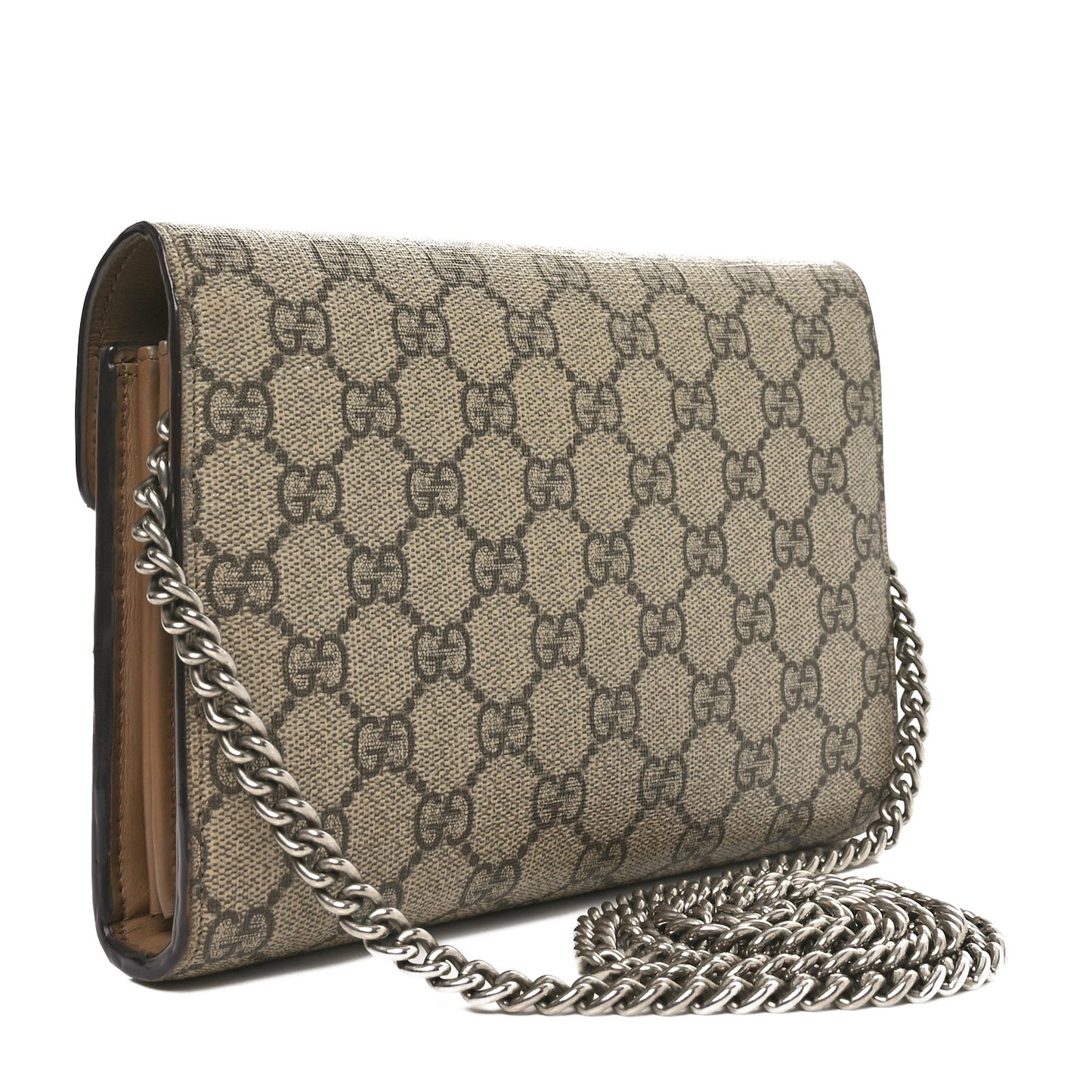 GG Supreme Monogram Mini Dionysus Chain Wallet Beige Taupe