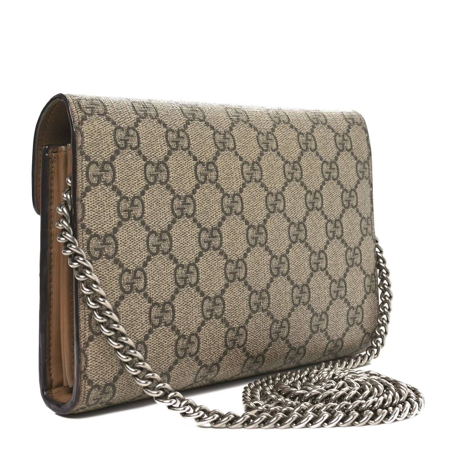 Gucci GG Supreme Monogram Mini Dionysus Chain Wallet Beige Taupe 3 of 10