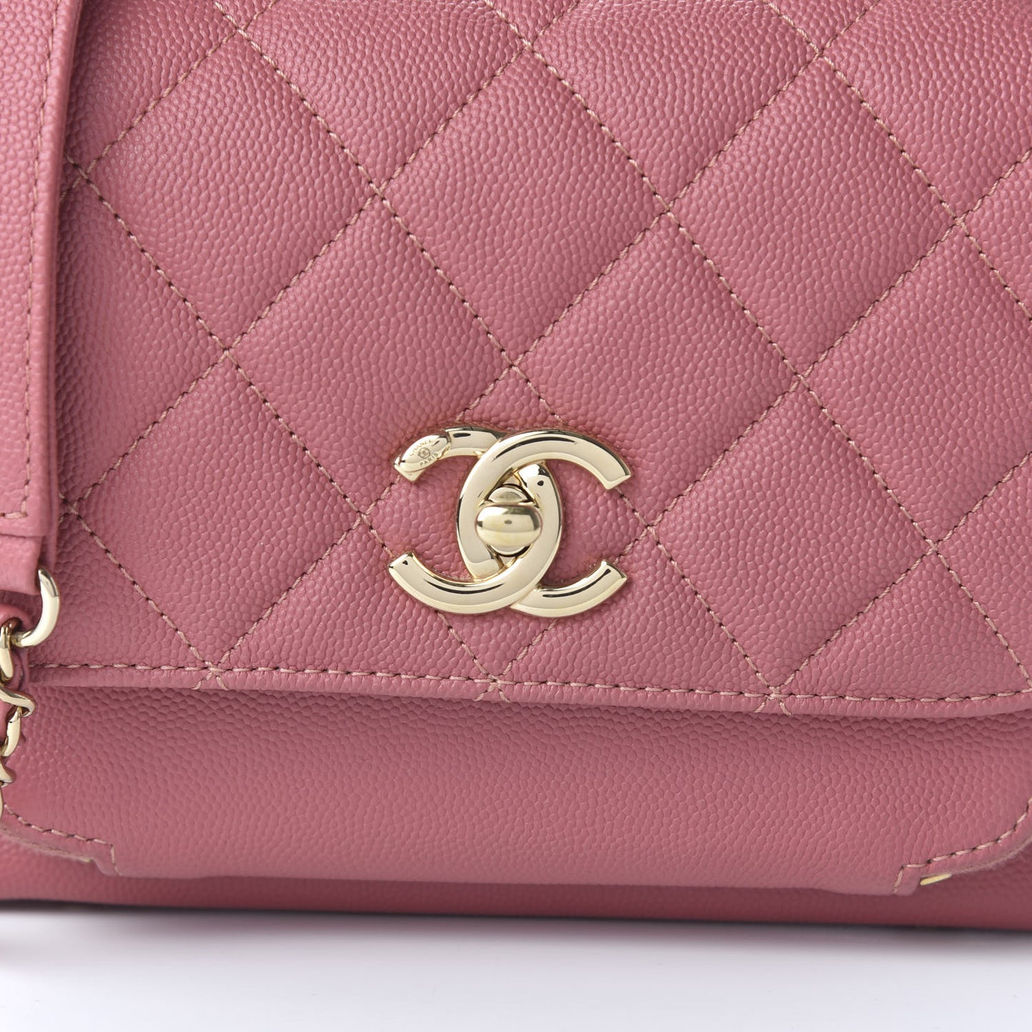 Caviar Quilted Small Business Affinity Flap Dark Pink