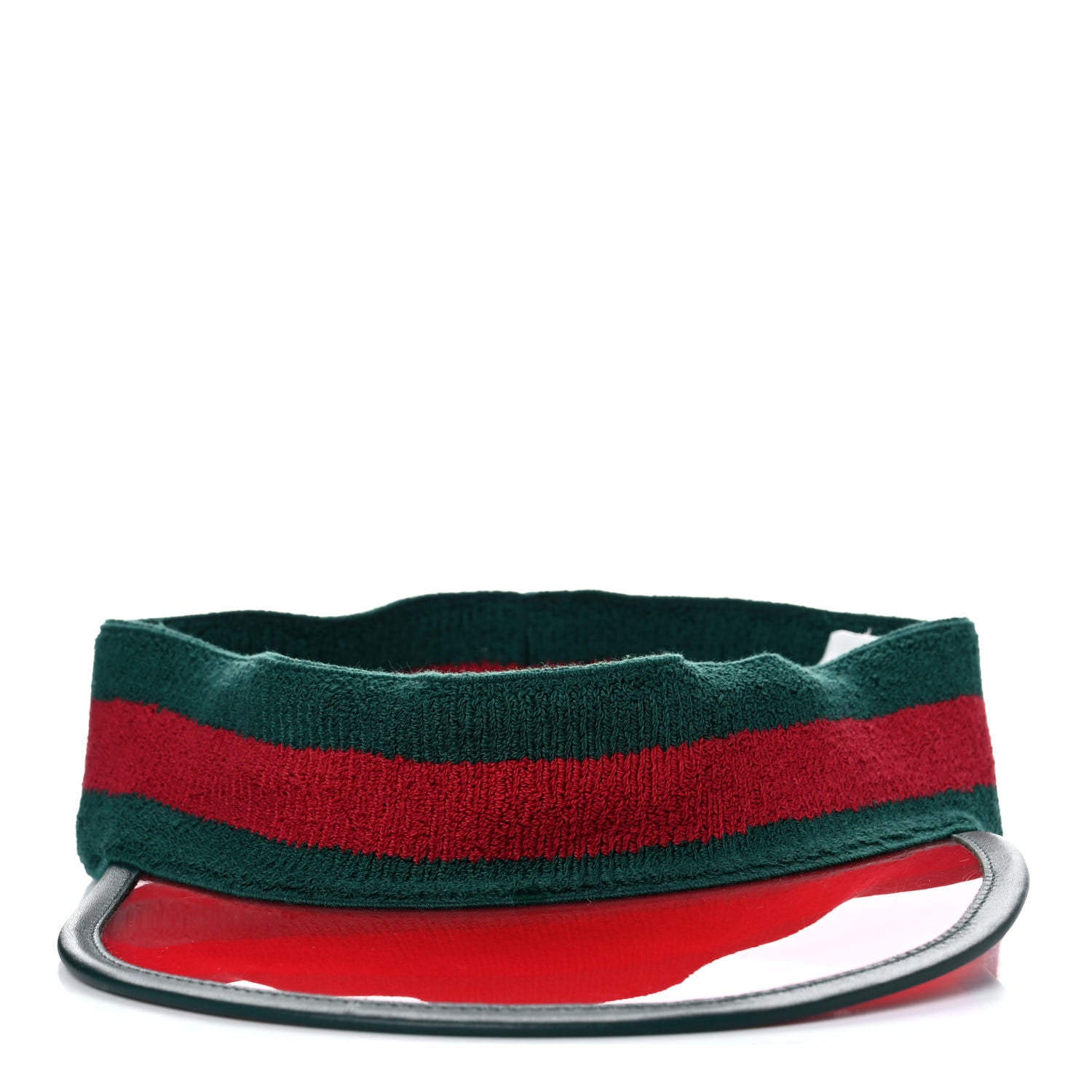 Gucci Vinyl Web Visor L Green Red 6 of 9
