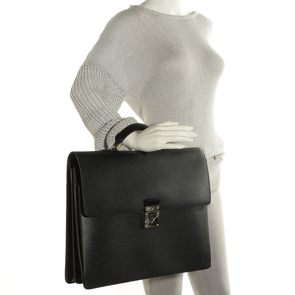 Louis Vuitton Epi Robusto 2 Compartment Briefcase Black 2 of 7