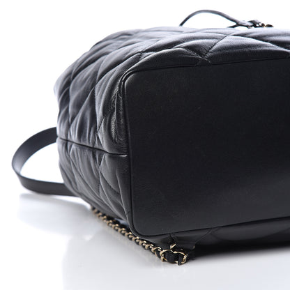 Chanel Lambskin Quilted Drawstring Backpack Black 5 of 11