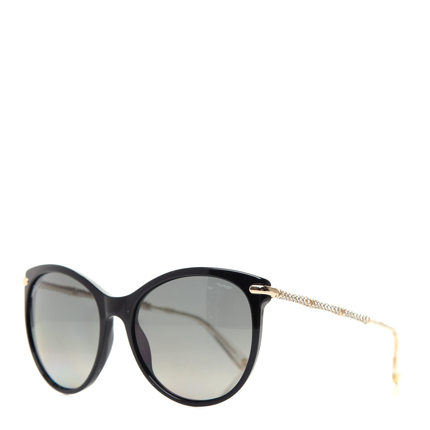 Gucci Crystal Bamboo Cat Eye Sunglasses GG3771 Black Gold 1 of 7