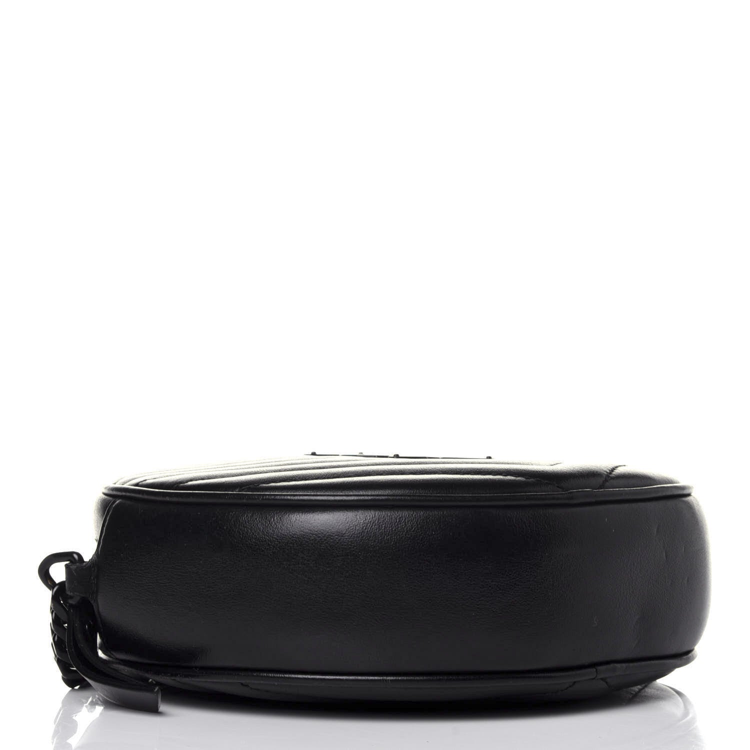 Saint Laurent Calfskin Matelasse Chevron Round Vinyle Camera Bag Black 3 of 10