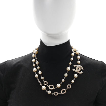 Chanel Pearl CC Necklace Light Gold 2 of 5