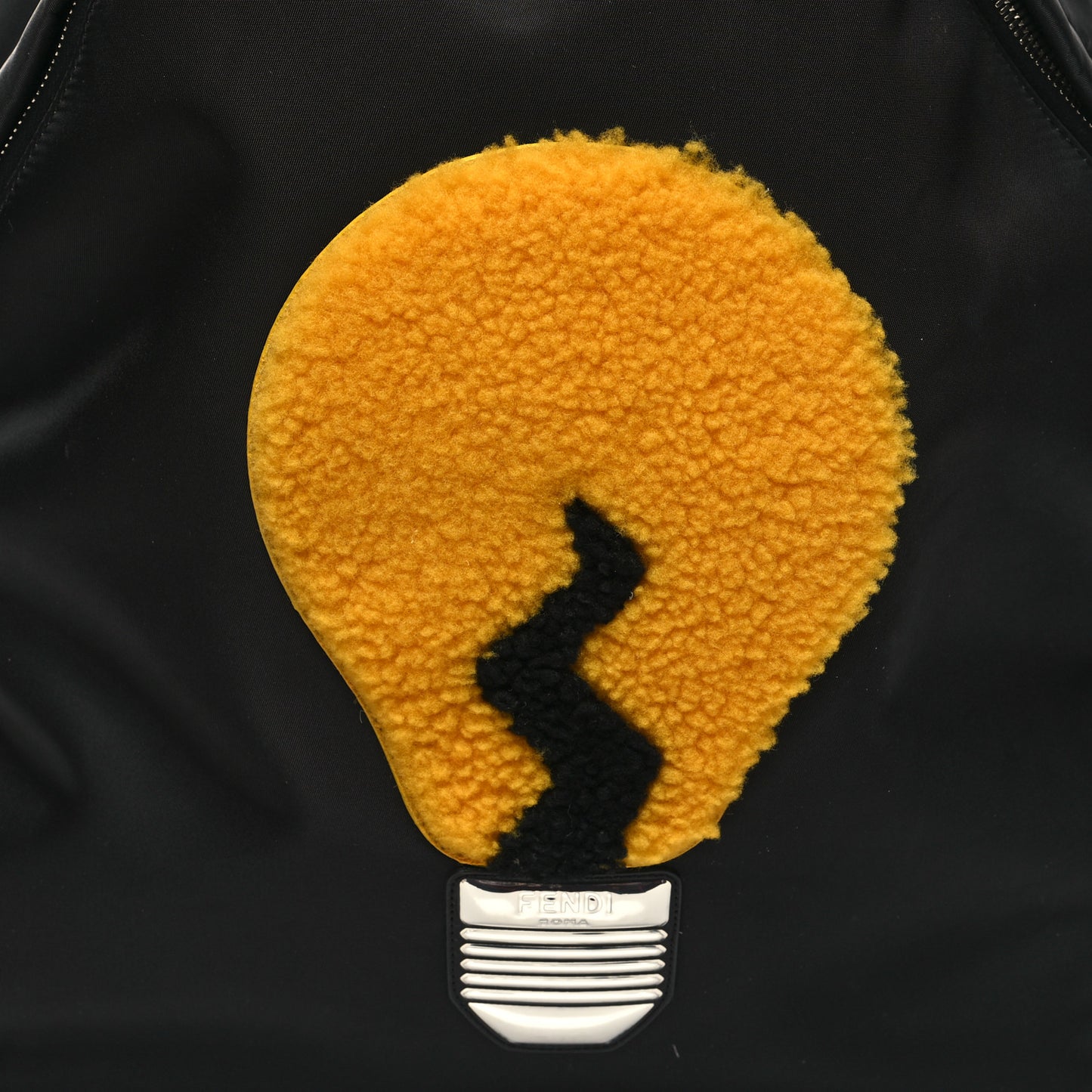 Nylon Shearling Vitello Elite Lightbulb Backpack Black Narciso