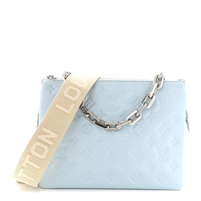 Louis Vuitton Lambskin Embossed Monogram Coussin PM Bleu 1 of 9