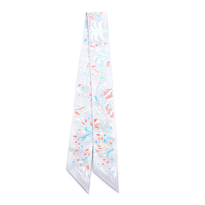 Hermes Silk Isola Di Primavera Twilly Gris Perle Grenadine 2 of 3