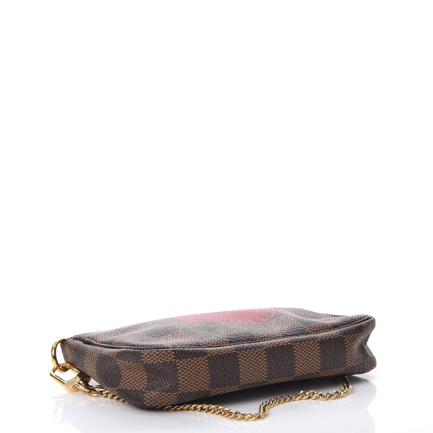 Louis Vuitton Damier Ebene Complice Trunks and Bags Mini Pochette Accessories Red 4 of 8