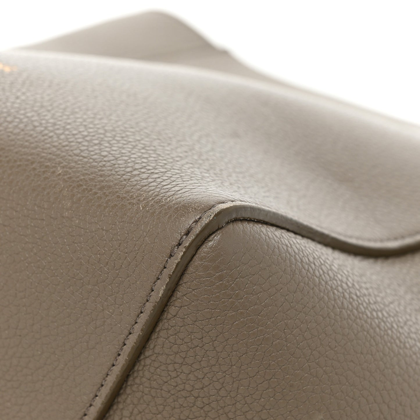 Soft Grained Calfskin Small Sangle Bucket Bag Taupe