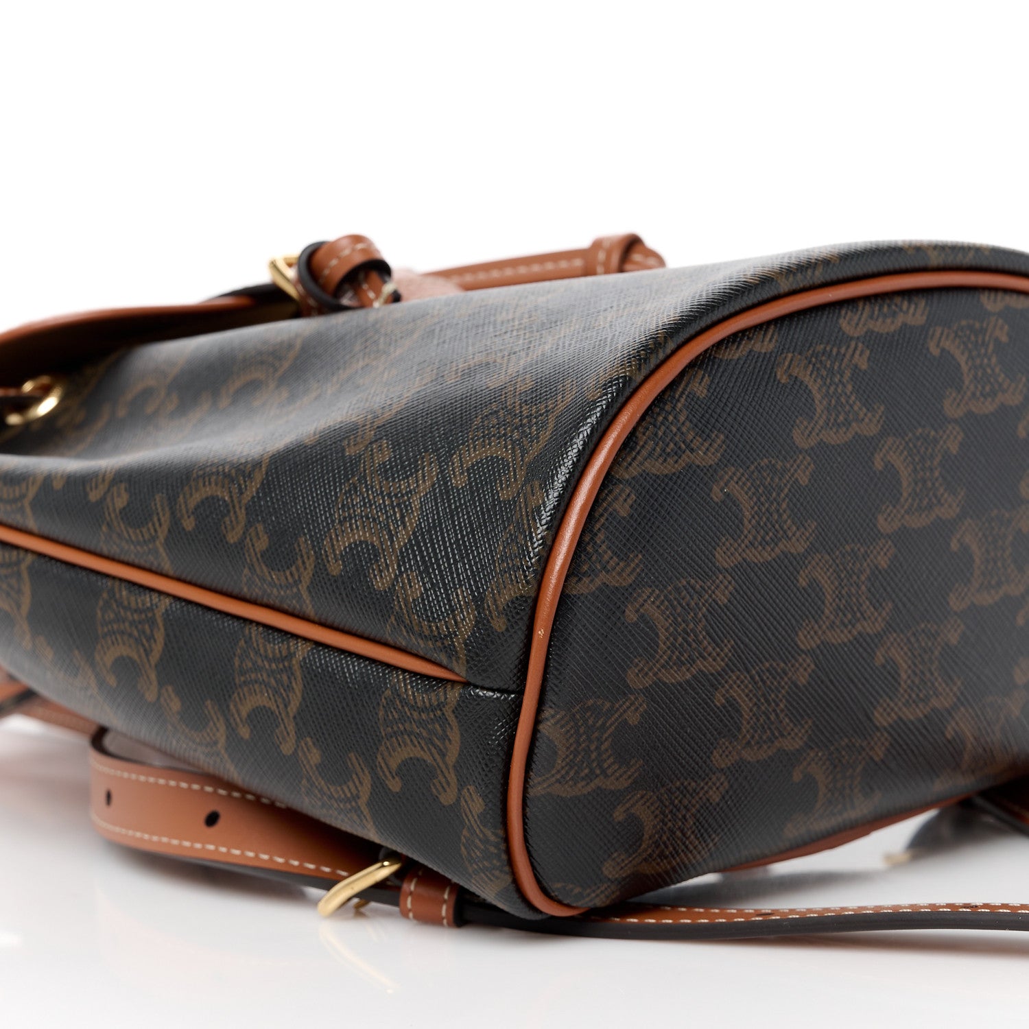 Celine Triomphe Canvas Calfskin Mini Folco Backpack Tan 9 of 10