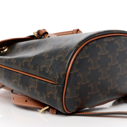 Celine Triomphe Canvas Calfskin Mini Folco Backpack Tan 9 of 10