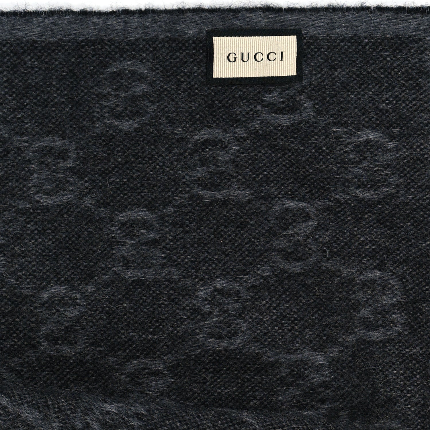 Gucci Wool Angora Monogram Web New Nikky Scarf Lead Dark Green 3 of 3